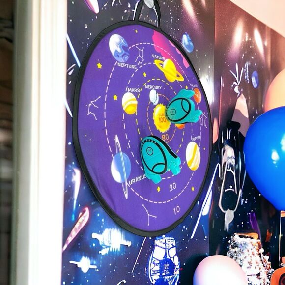 Outer Space Foam Rocket Toss Dart Game Birthday Party Sci-Fi Kids 3+ Galaxy NEW - Picture 2 of 16